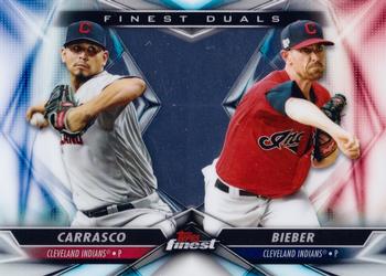 2020 Finest - Finest Duals #FD-4 Shane Bieber / Carlos Carrasco Front