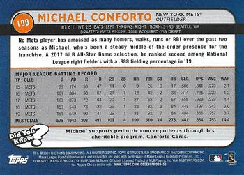 2020 Topps Big League - Blue #100 Michael Conforto Back