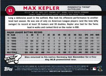 2020 Topps Big League - Orange #63 Max Kepler Back