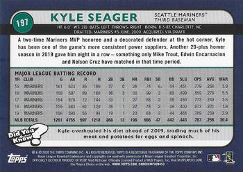 2020 Topps Big League - Orange #197 Kyle Seager Back