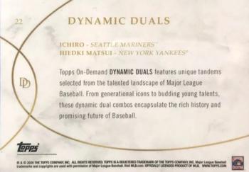 2020 Topps On-Demand Set 9: Dynamic Duals #22 Ichiro / Hideki Matsui Back