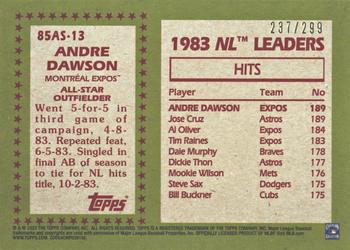 2020 Topps #85AS-13 Andre Dawson Back