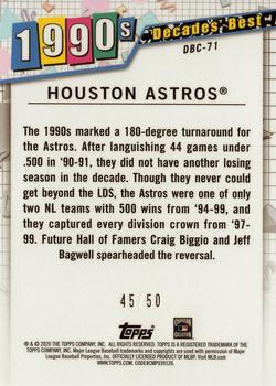 2020 Topps - Decades' Best Chrome Gold (Series Two) #DBC-71 Houston Astros Back