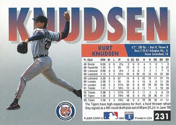 1993 Fleer #231 Kurt Knudsen Back