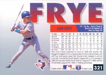 1993 Fleer #321 Jeff Frye Back
