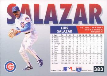 1993 Fleer #383 Luis Salazar Back