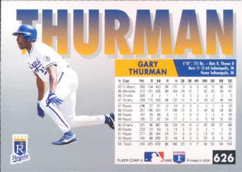 1993 Fleer #626 Gary Thurman Back