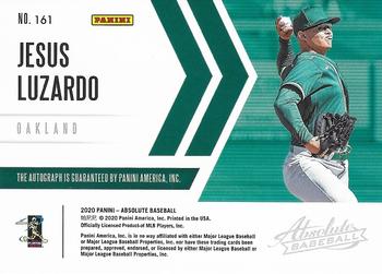 2020 Panini Absolute - Rookie Baseball Material Signatures Blue #161 Jesus Luzardo Back