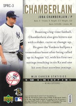 2007 SP Rookie Edition - Promos #SPRC-3 Joba Chamberlain Back