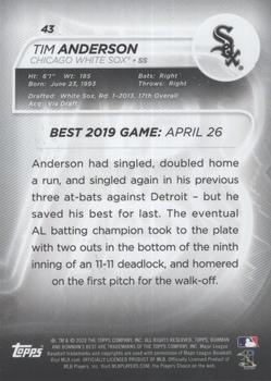 2020 Bowman's Best #43 Tim Anderson Back