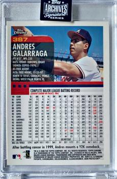 2020 Topps Archives Signature Series Retired Player Edition - Andres Galarraga #387 Andres Galarraga Back