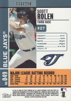 2008 Topps Co-Signers - Silver Blue #049 Scott Rolen / Aaron Hill Back