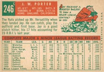 2008 Topps Heritage - 50th Anniversary Buybacks #246 J.W. Porter Back