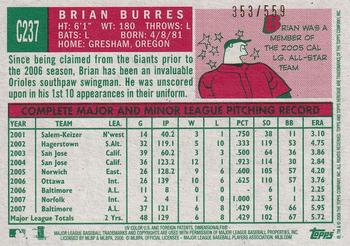 2008 Topps Heritage - Chrome Refractors #C237 Brian Burres Back