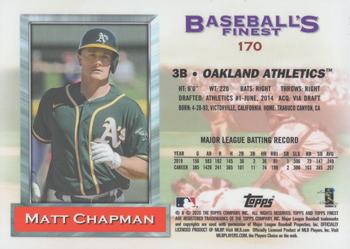 2020 Topps Finest Flashbacks #170 Matt Chapman Back