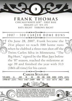 2008 Topps Moments & Milestones - Black #3-23 Frank Thomas Back