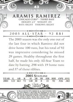 2008 Topps Moments & Milestones - Black #43-55 Aramis Ramirez Back