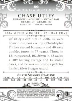 2008 Topps Moments & Milestones - Black #59-29 Chase Utley Back