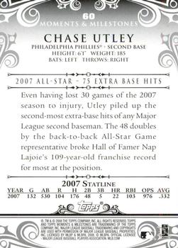 2008 Topps Moments & Milestones - Black #60-15 Chase Utley Back