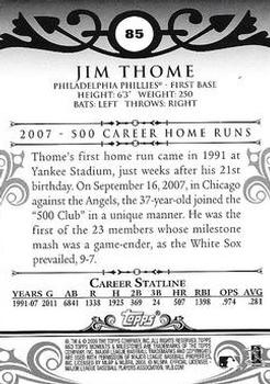 2008 Topps Moments & Milestones - Black #85-394 Jim Thome Back