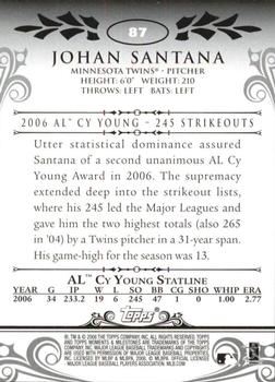 2008 Topps Moments & Milestones - Black #87-50 Johan Santana Back
