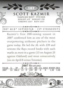 2008 Topps Moments & Milestones - Black #107-11 Scott Kazmir Back