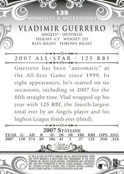 2008 Topps Moments & Milestones - Black #135-52 Vladimir Guerrero Back