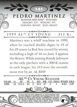 2008 Topps Moments & Milestones - Black #141-60 Pedro Martinez Back