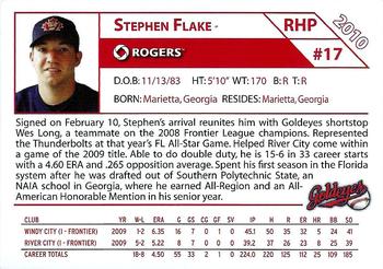 2010 Rogers Winnipeg Goldeyes SGA #NNO Stephen Flake Back