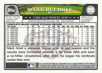 2008 Topps Opening Day - Gold #99 Mark Buehrle Back