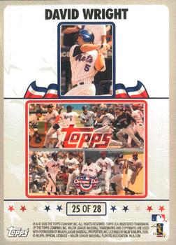 2008 Topps Opening Day - Puzzle #25 David Wright Back