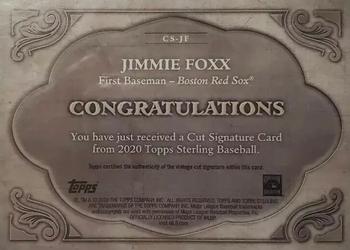 2020 Topps Sterling - Cut Signatures #CS-JF Jimmie Foxx Back