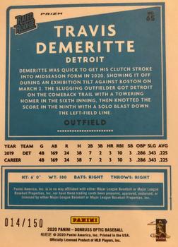 2020 Donruss Optic - Red, White and Blue #65 Travis Demeritte Back