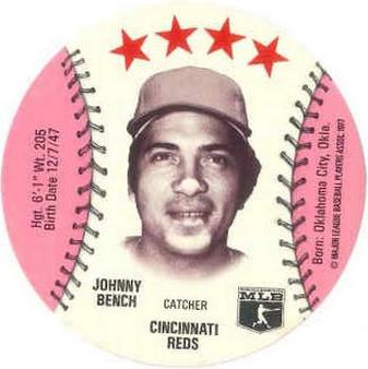 1977 MSA Customized Sports Discs #NNO Johnny Bench Front