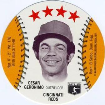 1977 MSA Customized Sports Discs #NNO Cesar Geronimo Front