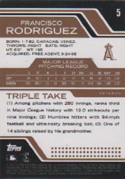 2008 Topps Triple Threads - Sepia #5 Francisco Rodriguez Back