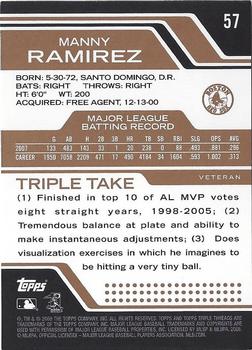 2008 Topps Triple Threads - Sepia #57 Manny Ramirez Back