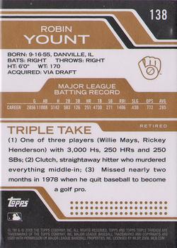 2008 Topps Triple Threads - Sepia #138 Robin Yount Back