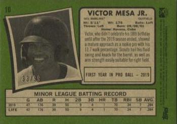 2020 Topps Heritage Minor League - Blue #10 Victor Mesa Jr. Back