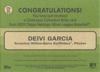 2020 Topps Heritage Minor League - Clubhouse Collection Relics #CCR-DG Deivi Garcia Back