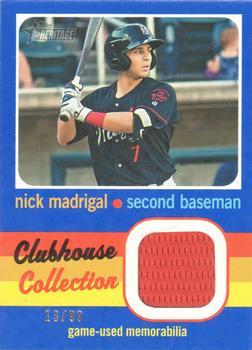 2020 Topps Heritage Minor League - Clubhouse Collection Relics Blue #CCR-NM Nick Madrigal Front