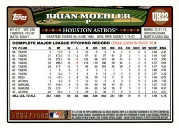 2008 Topps Updates & Highlights - Gold #UH22 Brian Moehler Back