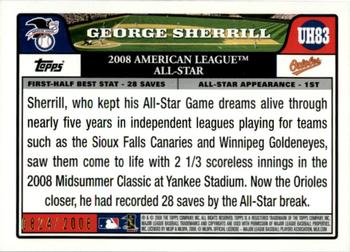 2008 Topps Updates & Highlights - Gold #UH83 George Sherrill Back