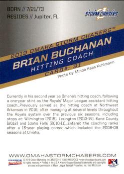 2019 Choice Omaha Storm Chasers #31 Brian Buchanan Back