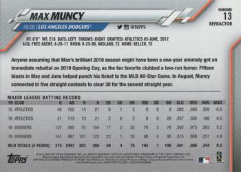 2020 Topps Chrome - Sepia Refractor #13 Max Muncy Back