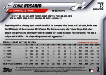 2020 Topps Chrome - Sepia Refractor #78 Eddie Rosario Back