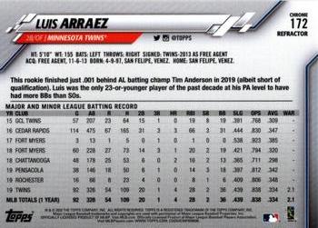 2020 Topps Chrome - Sepia Refractor #172 Luis Arraez Back