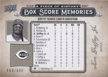 2008 Upper Deck A Piece of History - Box Score Memories #BSM-13 Ken Griffey Jr. Front
