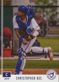 2019 Grandstand Dunedin Blue Jays #NNO Christopher Bec Front