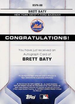 2020 Bowman Sterling - Prospect Autographs #BSPA-BB Brett Baty Back